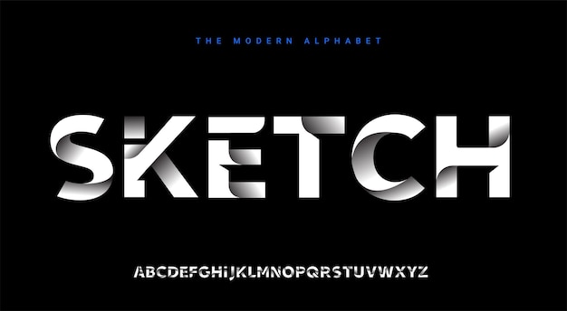 Abstract futuristic modern technology modern alphabet fonts design