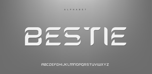 Abstract futuristic modern technology. modern alphabet fonts