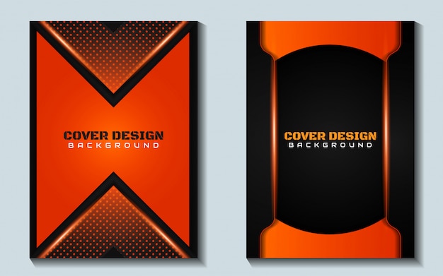 Abstract futuristic orange and black cover