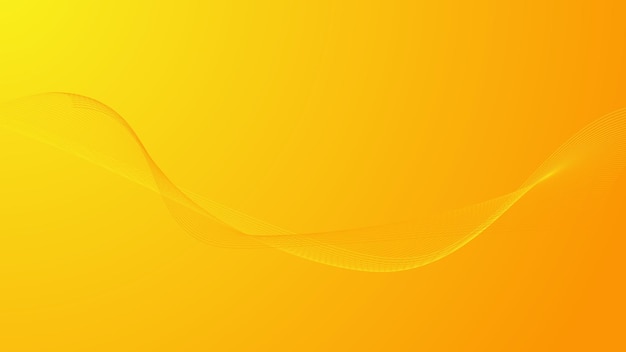 Abstract futuristic smooth curve line on yellow gradient color background for modern graphic design