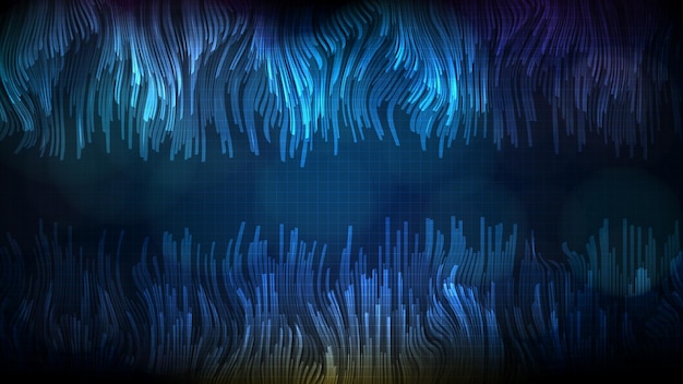 Abstract futuristic technology background of blue random bar city block data