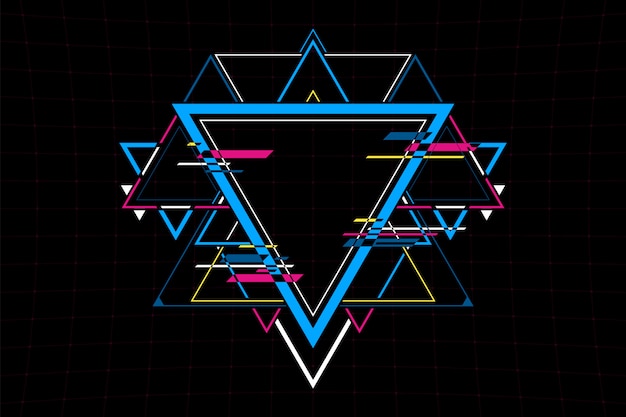 Abstract futuristic triangle shape connection