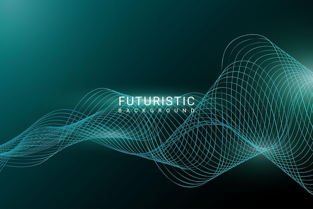 Abstract futuristic wave with light effect background vector graphic