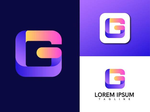 Abstract G Letter logo App icon design template elements