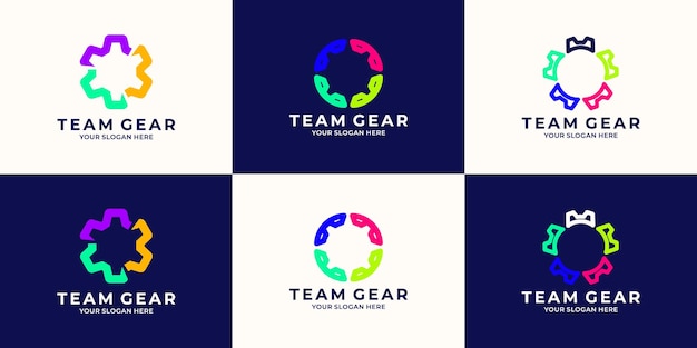 Abstract gear combined with community logo concept