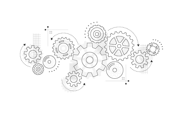 Abstract gear wheel mechanism background Machine technology Vector illustration