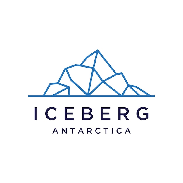 Abstract geometric arctic iceberg Logo design minimalistic vector illustration