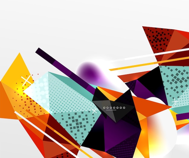 Abstract geometric background polygonal triangle elements lines and material textures holographic elements Vector modern abstract template