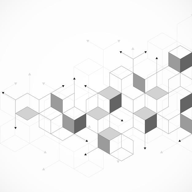 Abstract geometric background with isometric vector blocks polygon shape pattern