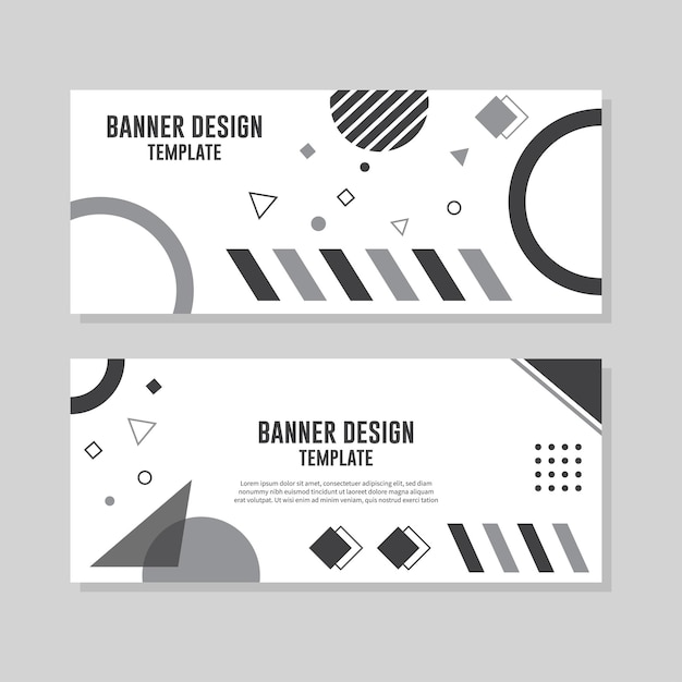 Abstract geometric banner design template