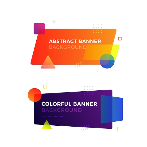 Abstract geometric banner in memphis design style