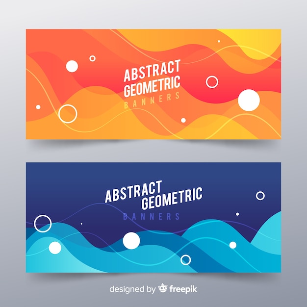 Abstract geometric banners