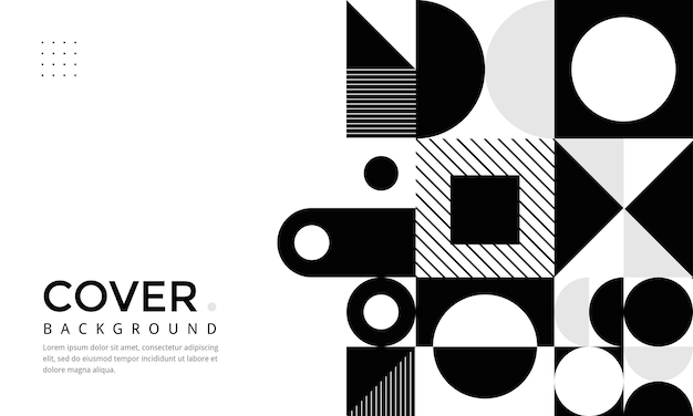 Abstract geometric black and white cover flyer and web page background