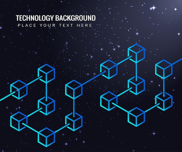 Vector abstract geometric blockchain technology cryptocurrency vector illustration