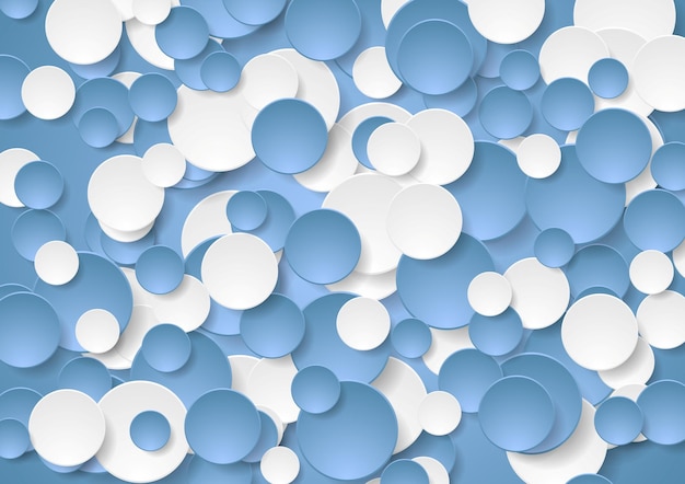 Abstract geometric blue white circles pattern