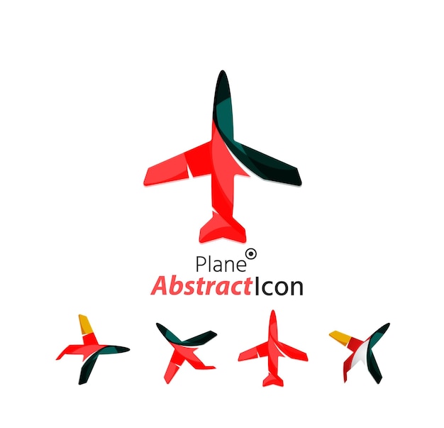 Abstract geometric business corporate emblem airplane