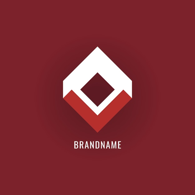 abstract geometric business logo concept desgin red white diamond shapes vector