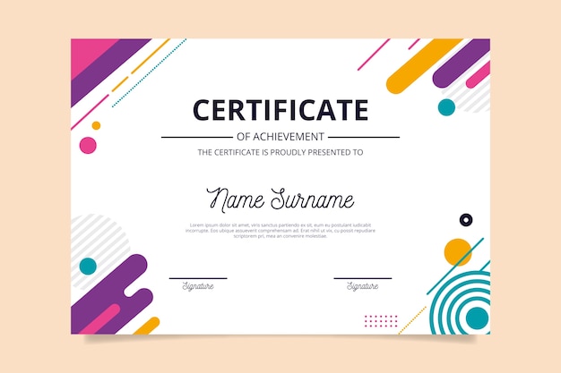 Abstract geometric certificate template