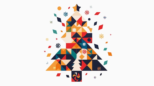 Vector abstract geometric christmas tree illustration