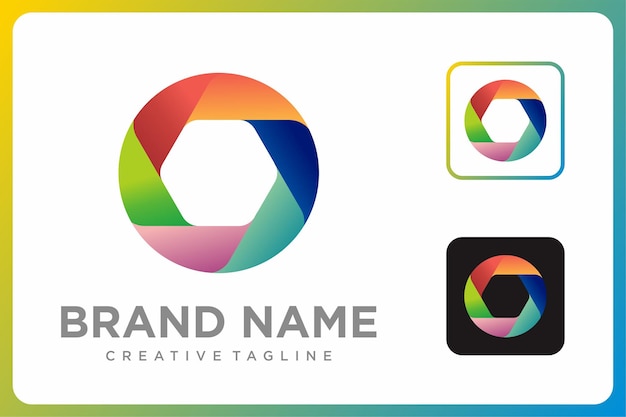 Abstract Geometric Circle Gradient Colorful Logo