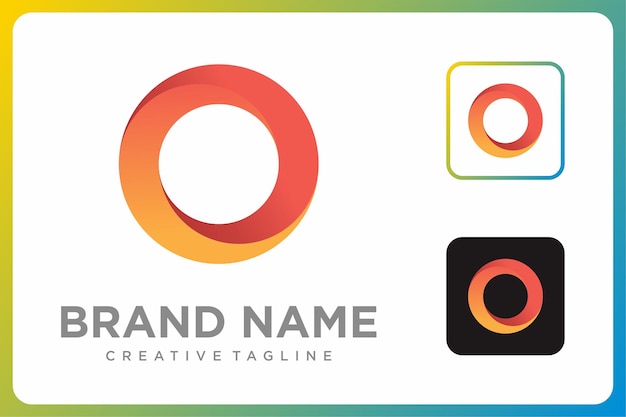 Abstract Geometric Circle Orange Yellow Gradient Colorful Logo