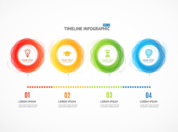 Abstract Geometric Circle Shape Timeline Infographic Banner Card Vector