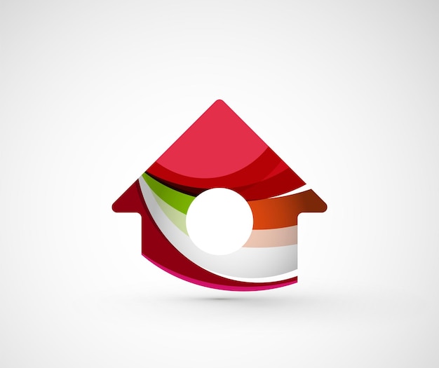 Abstract geometric company logo home house building