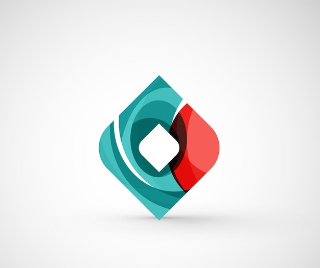 Abstract geometric company logo square rhomb