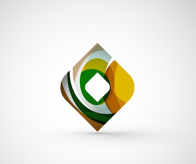 Abstract geometric company logo square rhomb