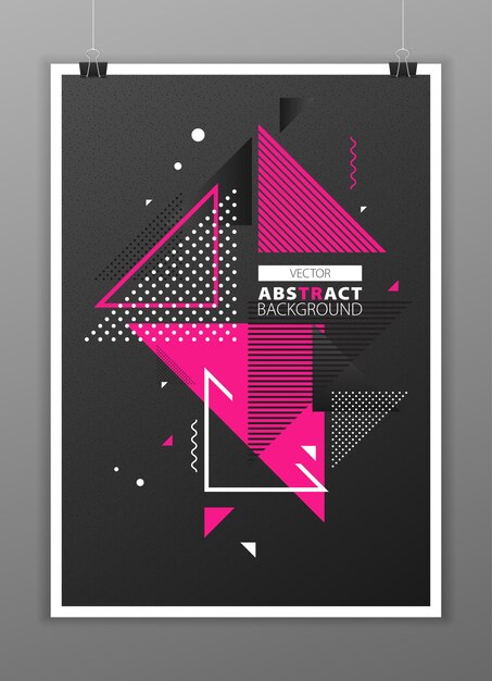 Abstract geometric composition forms modern background with decorative triangles and patterns backdrop vector illustration