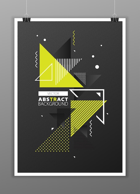 Vector abstract geometric composition forms modern background with decorative triangles and patterns backdrop vector illustration