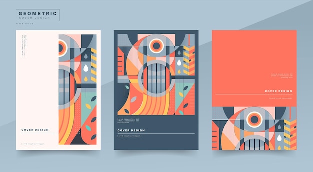 Abstract geometric cover design set