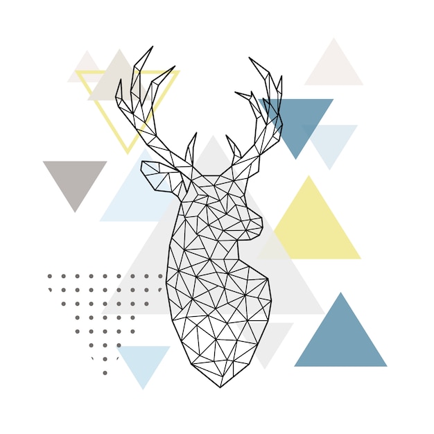 Abstract geometric deer.