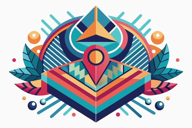 Abstract Geometric Design with Colorful Shapes and Patterns