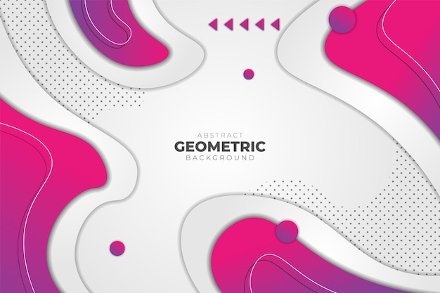 Abstract Geometric Fluid Shape Purple Pink with White Background