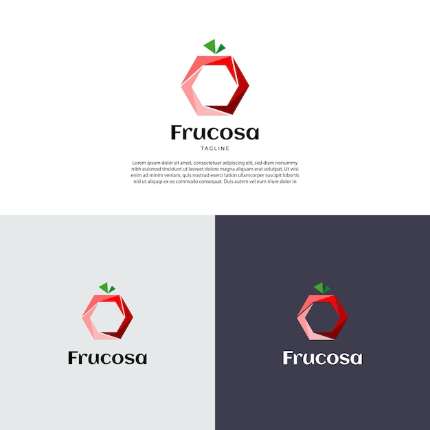 Abstract Geometric Fruit Shape Logo Design Template