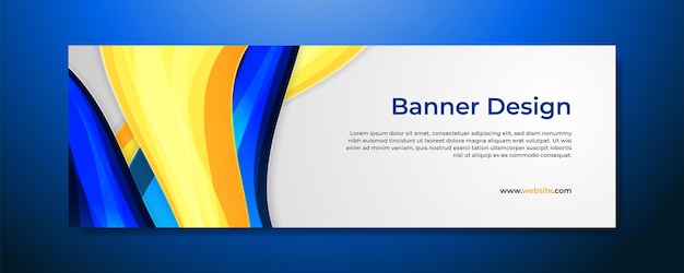 Abstract geometric gradient blue and orange banner background vector abstract graphic design banner background template Premium Vector