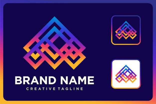 Abstract Geometric Gradient Colorful Logo