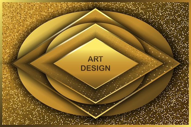 Abstract geometric line background with gold glitter effects