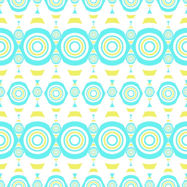 Abstract geometric line graphic shape seamless pattern blue and yellow on white background vector