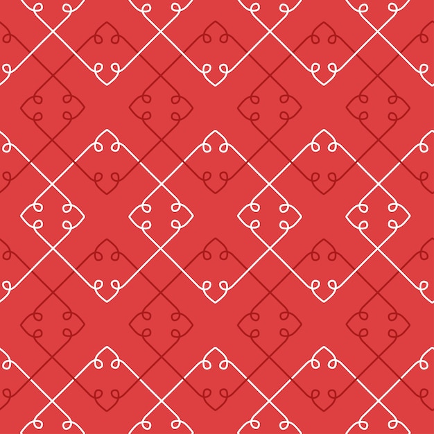 Abstract geometric lines seamless pattern christmas ornament in red color simple geometrical texture...