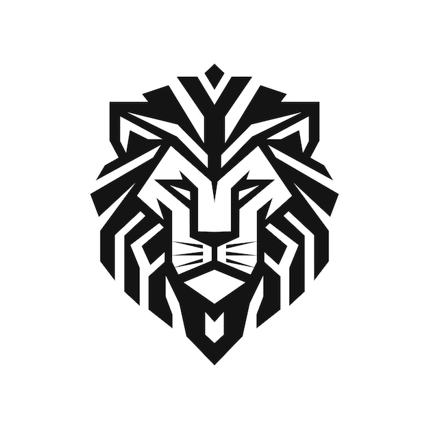 abstract geometric lion head vector mascot logo