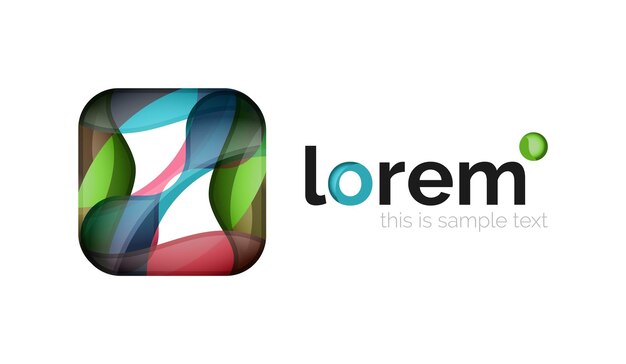 Abstract geometric logo created with overlapping smooth shapes