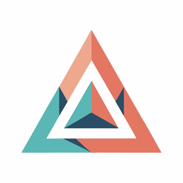 Vector abstract geometric logo with overlapping triangles and modern typography