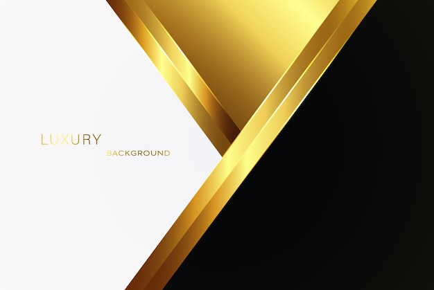 Abstract geometric luxury background with gold white and black geometric shapes