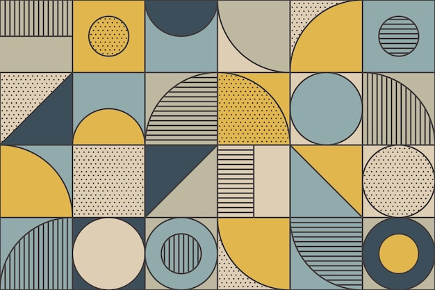 Abstract geometric mosaic seamless pattern background in retro style