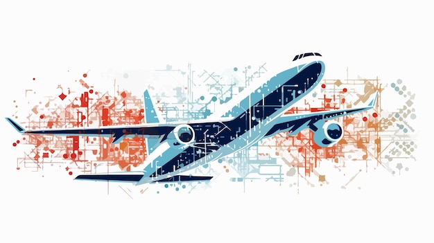 Vector abstract geometric pattern of crossing airplanes in line mosaic design