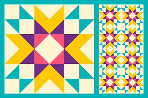 Abstract geometric pattern inspired by duvet quilting