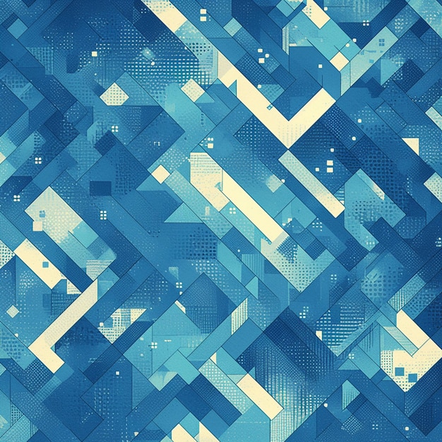 Abstract Geometric Pattern in Shades of Blue