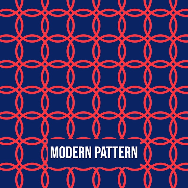 Abstract geometric pattern with lines Circle pattern seamless vector background. Navy and Red